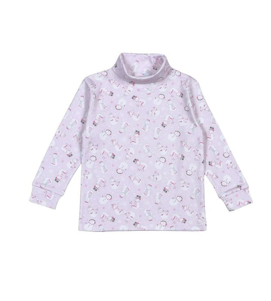 Polar Pals Snowmen Pima Turtleneck - Pink