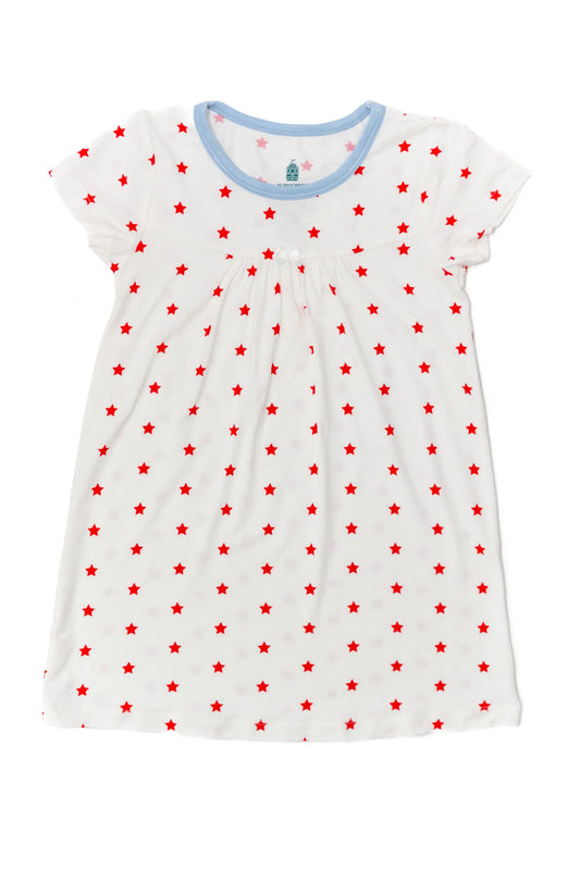 Red Stars Bamboo Dress (Nightgown)