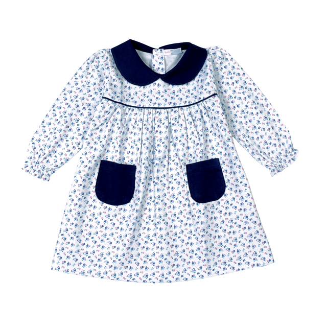 Callie Floral Pima Scallop Collar Dress