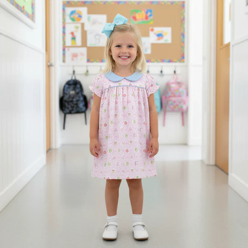 School Time Pima Scallop Collar Dress