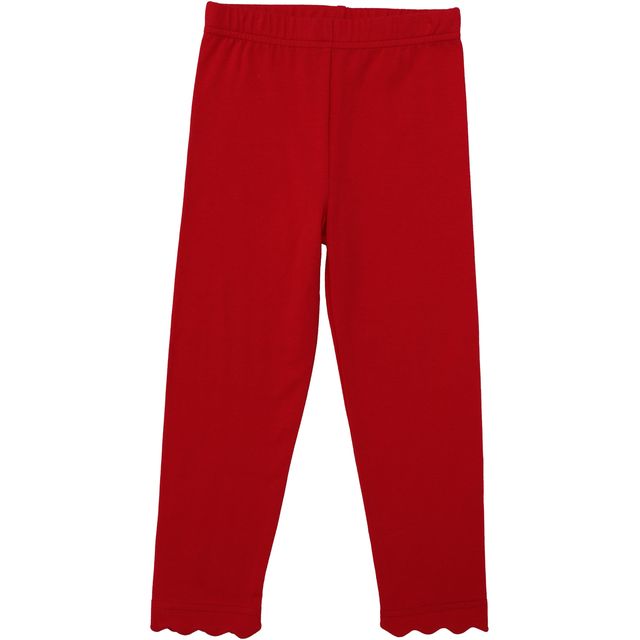 Scalloped Leggings - Red