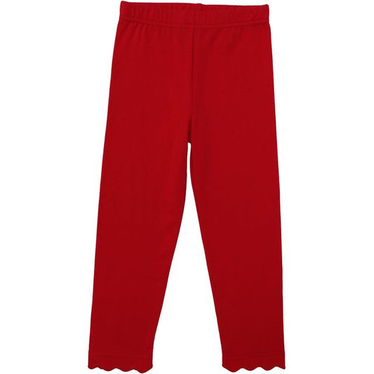 Scalloped Leggings - Red