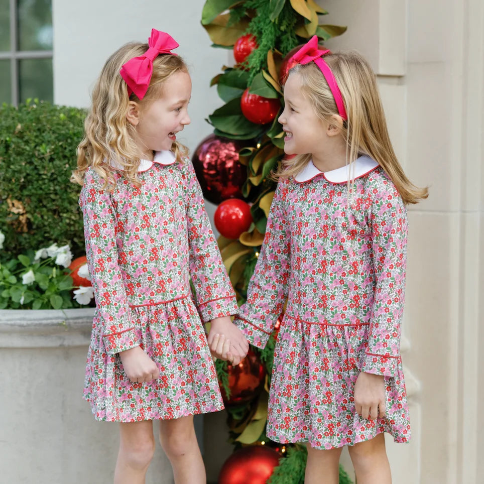 Lillian Girls' Dress - Floral Noel