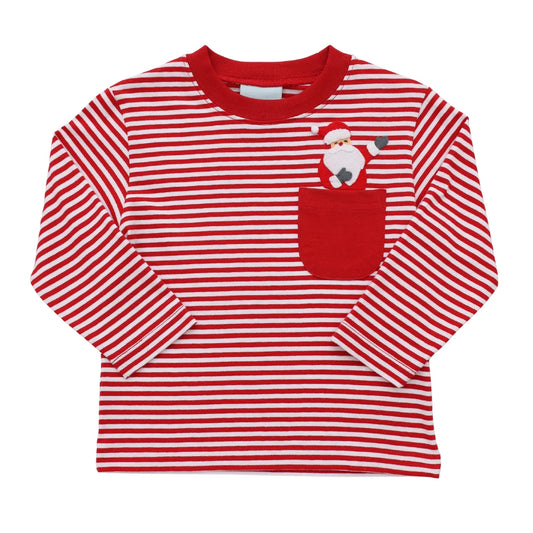 Santa Pocket Stripe Shirt