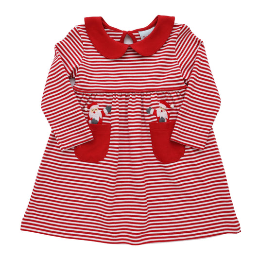 Santa Pocket Stripe Dress