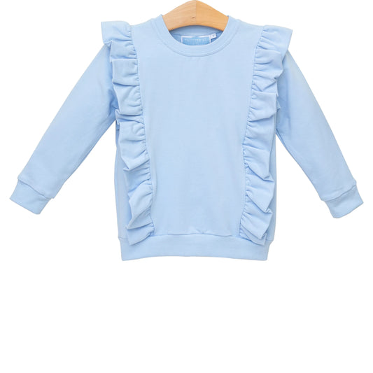 Laura Ruffle Pullover - Light Blue