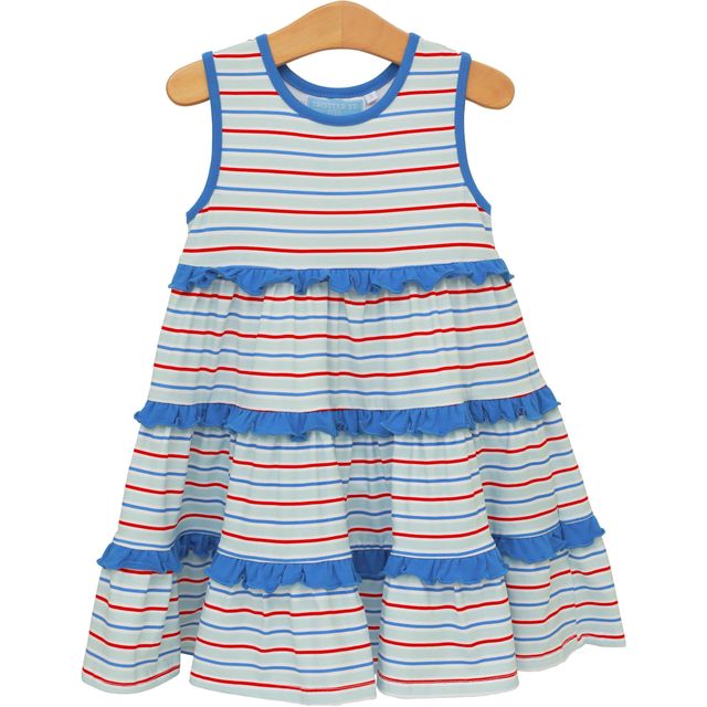 Tinsley Twirl Dress - Patriotic Stripe