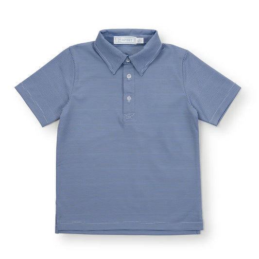 Will Boys' Performance Polo by LH Sport Blue Stripes