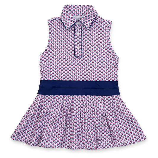 Harper Girls' Performance Dress - Boho Flora Hot Pink Navy